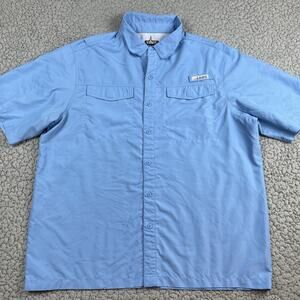 Habit Shirt Mens XL Blue Short Sleeve Outdoor Vented Fishing UPF 40+